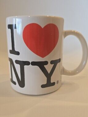 Vintage Jay Joshua White Ceramic 'I ❤️ Love NY' Mug with Red Heart